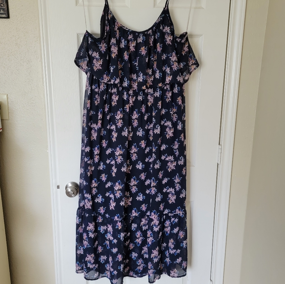 SALE-Blue Floral Maxi Dress